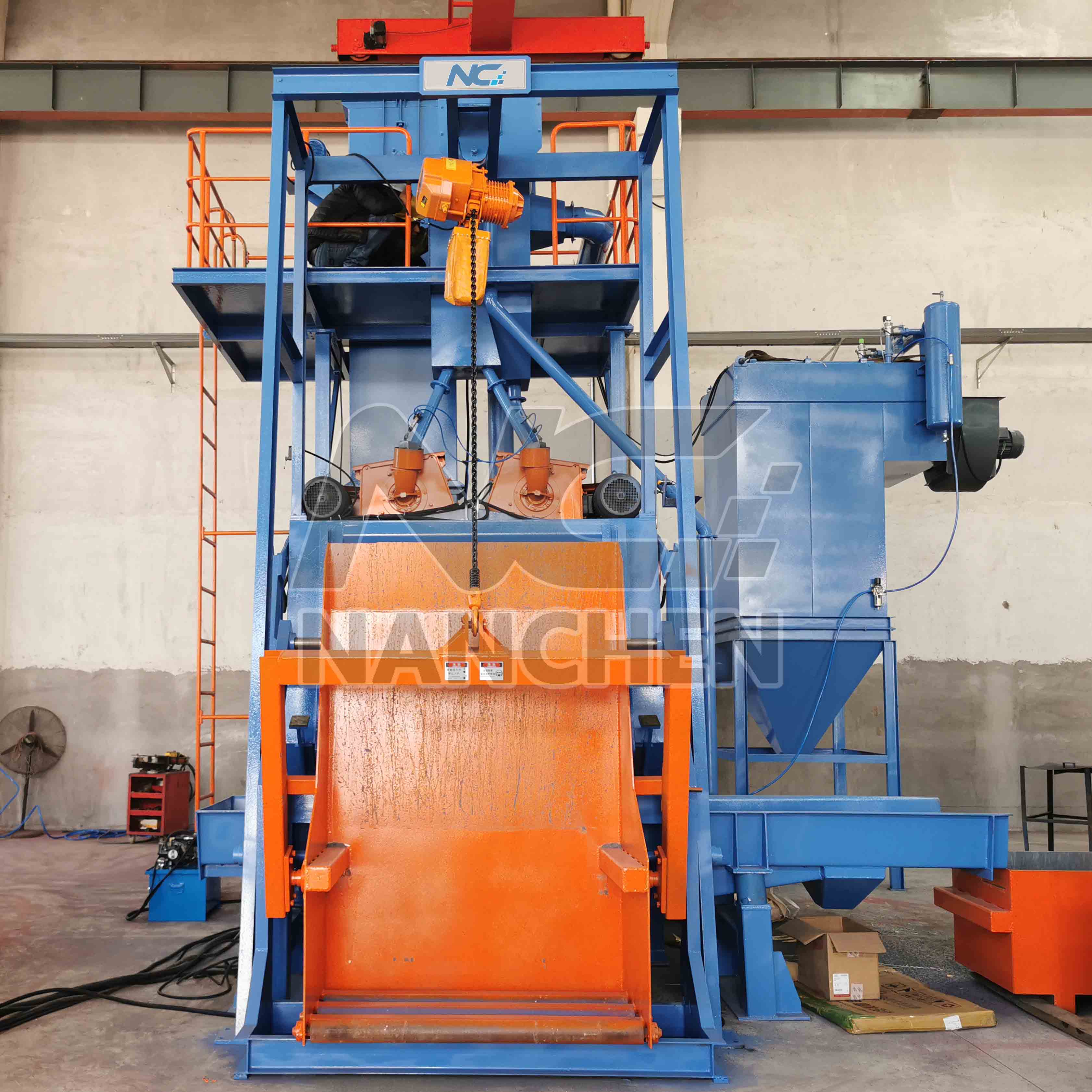 QR3220 crawler type automatic feeding shot blasting machine