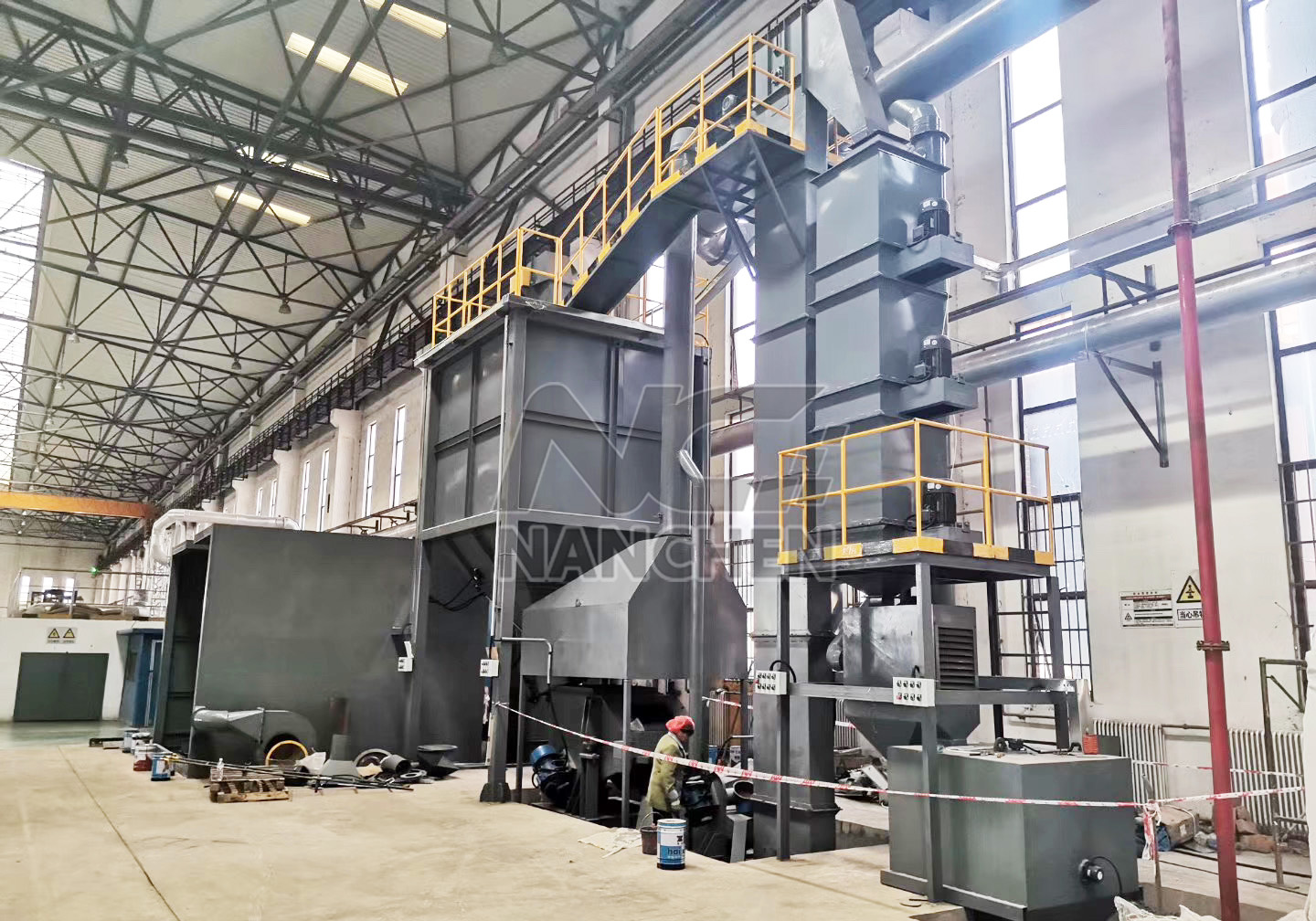 Resin sand regeneration line